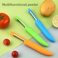 Handmatige 2-in-1 keuken multifunctionele roestvrijstalen meloen- en schilmes voor fruit en groenten
