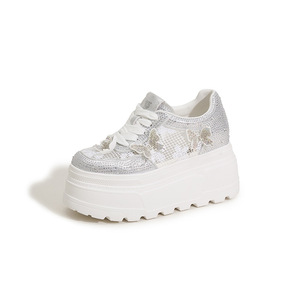 Zapatillas Deportivas Blancas de Malla Transpirable para Mujer, Verano 2026, Plataforma de 10CM, Suela Gruesa, Tacón Integrado, Estilo Casual y Deportivo, de Caña Baja - Product Image 2