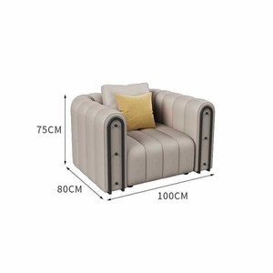 <b>Hotel</b> <b>Sofa</b> Set Straight Shape Durable Leather For Lobby Reception Area - Product Image 4