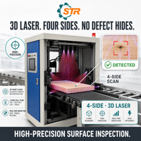 Scanner automatique 3D laser haute précision STR 980 pour l'inspection des défauts du bois, machine de numérisation de la surface du bois, inspection du bois