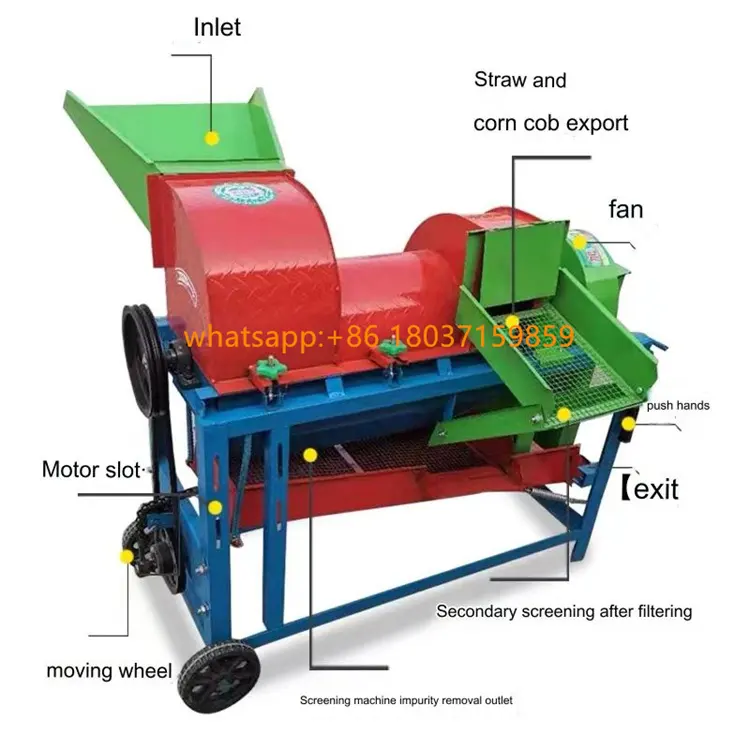 Hete Verkoop Multifunctionele Diesel Maïsheller Dorsmachine Sojabonen Sheller Machine