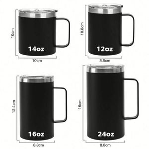 Tasses à sublimation réutilisables de 12 oz, gobelets à café isothermes en acier inoxydable à double paroi avec couvercle - Product Image 5