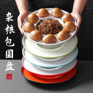 Plato de melamina Xiangyuan redondo con doble compartimento para uso en banquetes de cocina china - Product Image 2