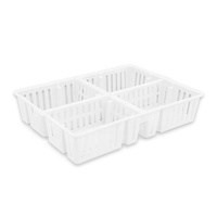 Boîte/caisse de transport de volaille premier choix, boîte à épais en plastique, 4 compartiments, lancer et empilables, pour volaille