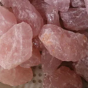 Pedra cru natural de cristal de cura, rosa de quartzo à venda