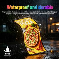 Panneau LED programmable et enroulable DIY 25,39x14,33 pouces, contrôle par application, RGB, IP65, défilement pour vitrine de magasin, marché nocturne