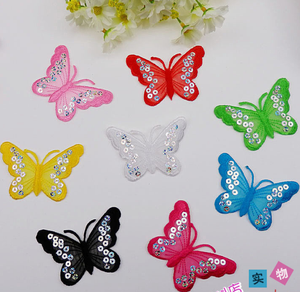 Dentelle brodée à motif papillon avec paillettes et patchs en dentelle, disponible à l'<span class=keywords><strong>achat</strong></span> en gros - Product Image 1