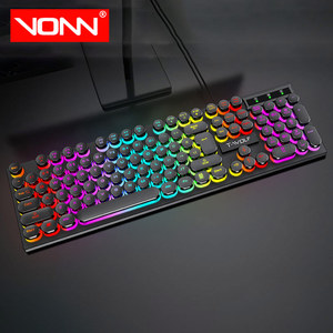 Giá bán buôn t-wolf T80 Punk phong cách vòng Keycap bàn phím USB có dây Backlit ánh sáng chơi game 104 phím Bàn phím - Product Image 1