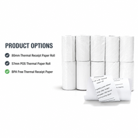 Rouleau de papier thermique haute sensibilité 37x50mm pour caisse enregistreuse TPV, idéal pour restaurants, hôtels, pharmacies, magasins, logistique, facturation et reçus de caisse.