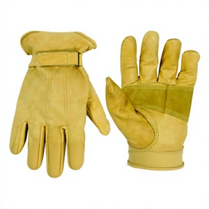Gants de travail en cuir avec bracelet réglable, anti-coupure, anti-choc, anti-chaleur, texture intégrale, gants de sécurité polyvalents - Product Image 6