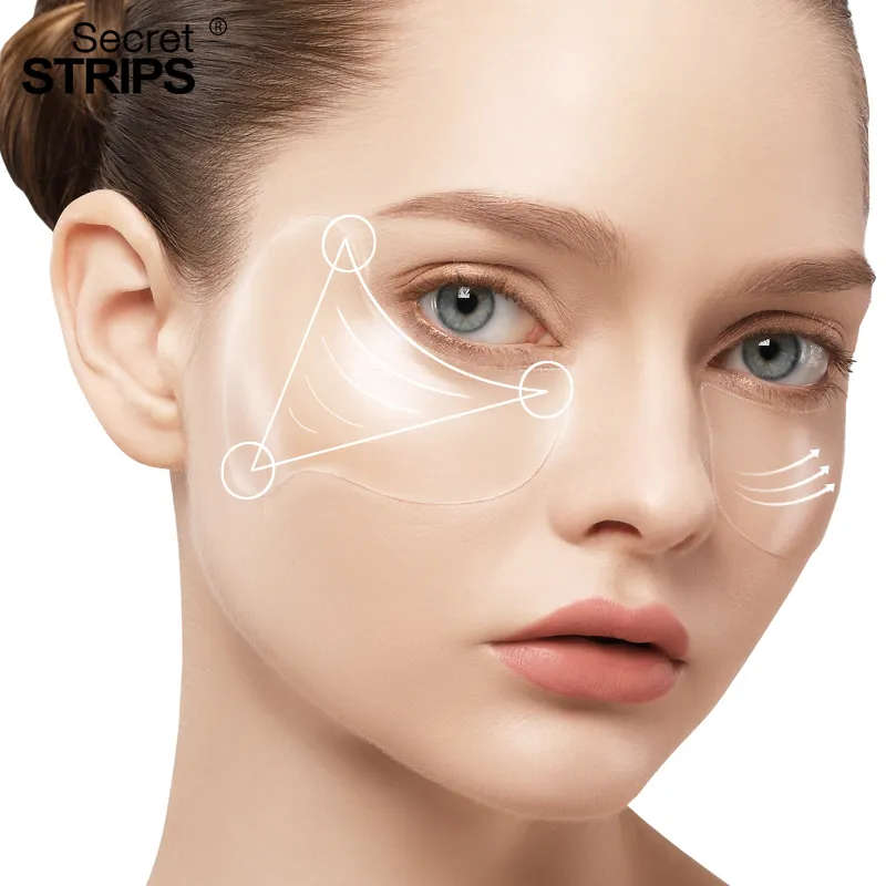 Secret Strips Faltenstreifen Hautpflege auflösbare Gesichtsmaske Augenmaske mit Anti-Aging-Serum