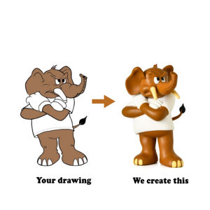 โมเดลช้างการ์ตูน PVC สเกล 1:18 ของตกแต่งภายใน 2 มิติ ถึง 3 มิติ - Product Image 1