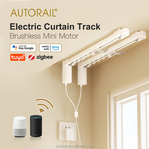 Modern Mini Motorized Curtain Motor <strong>Double</strong> Curtain Track System - Product Image 2