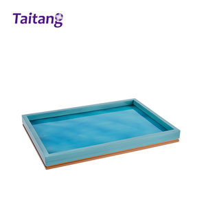 Accesorios de Baño para <span class=keywords><strong>Hotel</strong></span>, Resina Ecológica, Diseño de Ola Azul, Dispensador de Toallas Cuadrado, Juego de Accesorios para Habitación - Product Image 3