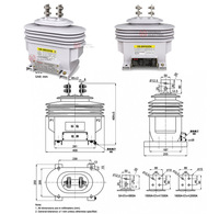 Transformateur de courant de poteau extérieur LZZBW-10 / LZZBW-11W 11/13,8/15 kV 5 A ou 1 A