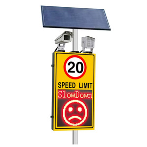 كاميرا كاشفة للسرعة تعمل بالطاقة الشمسية 12 فولت 120 واط مع إشارات مرور للسلامة على الطرق مصنوعة من الفولاذ المجلفن للاستخدام الخارجي - Product Image 2