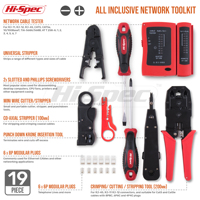 Kit d'outils de maintenance informatique 9 pièces Testeur de câble réseau en acier au carbone Réparation de câblage Tournevis Cutter Hard Case OEM ODM Ready