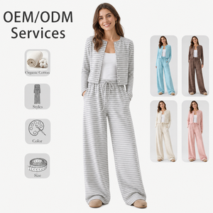 SWEETHONEY <span class=keywords><strong>Abbigliamento</strong></span> Casual da Casa per Donne, Completi a Righe Personalizzati, Maniche Lunghe, <span class=keywords><strong>Abbigliamento</strong></span> Femminile - Product Image 1