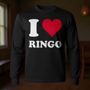 T-shirt a maniche lunghe I Love Ringo con design a cuore rosso - Product Image 3