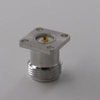 Connecteur coaxial RF conforme RoHS, Jack N femelle, 17,5 mm, à bride carrée, avec broche TAB de 0,2/2,0 mm, étanche IP67