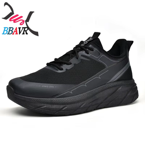Men's Athletic <b>Heeled</b> Sports Shoes Strap Design Black Casual Training - Product Image 1