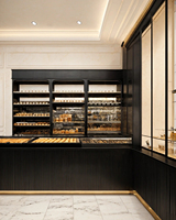 Vitrine de présentation de luxe pour pâtisseries, design européen, vente directe usine, éclairage LED pour boulangeries et pâtisseries - Marque Brutalist
