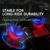 Feu arrière de moto LED 12V avec œil de démon, clignotant séquentiel couleur, avertisseur de freinage de sécurité, accessoire moto