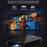 Mini projecteur de poche DLP portable P09-II avec Android 9 1G 8G Entrée HD-MI Résolution 3D 4K Lampes LED/LCD Fonction de mise en miroir