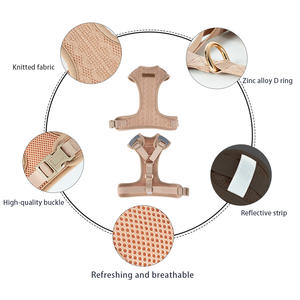 OEM مخصص مجموعة تسخير الحيوانات الأليفة سترة المقود التكتيكية تنفس للقطط الجراء الجلود بسيطة شخصية جرو الكلب تسخير - Product Image 2
