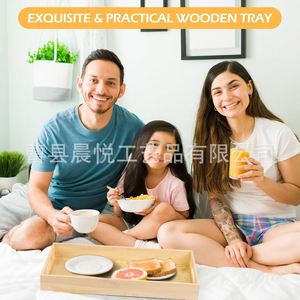 Plateau de service en bambou Morning Joy, plusieurs tailles, pour la maison, pour servir des desserts, du pain, des sushis - Product Image 2