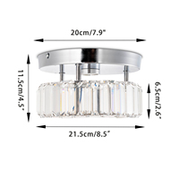 Lustre en cristal K9 pour salle à manger, éclairage de plafond moderne, éclairage ponctuel en cristal pour plafond, commande par interrupteur