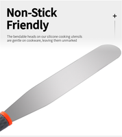 Manjia Long acier inoxydable glaçage boulangerie gâteau pâtisserie spatules 6 "8" 10 "12" poignée en Silicone mélange crème grattoir