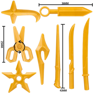 Koruit - <span class=keywords><strong>Armas</strong></span> de <span class=keywords><strong>Ninja</strong></span> de la Época Medieval, Tijeras y Dardos para Bloques de Construcción MOC de 4 cm, Juguetes de Ladrillos - Product Image 2