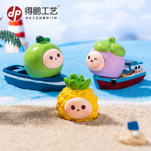 Muñeco de Resina en Miniatura con Forma de Fruta de Dibujos Animados, Decoración para Coche o Escritorio - Product Image 1