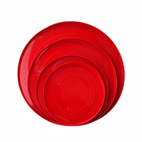 Mangeoire Rouge pour Poussins, Canards et Cailles – Bac d'Alimentation en Plastique pour Équipement d'Élevage