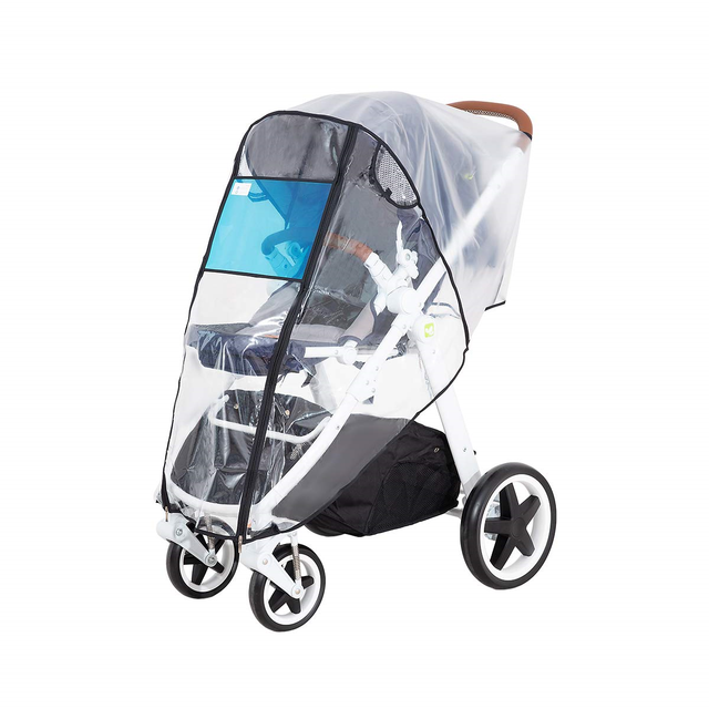 Transparent Stroller Rain Cover Universal Size Baby Travel Weather Shield Stroller Pram Rain Cover with Eye Screen