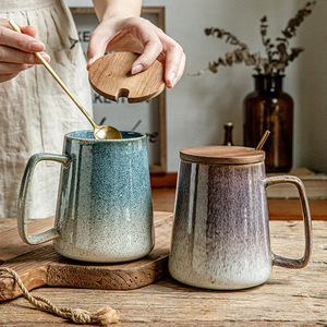 Tasse à thé en céramique personnalisée écologique vintage, glaçure réactive, tasse à café, tasse en grès rétro, tasses à cappuccino en vrac en céramique - Product Image 4