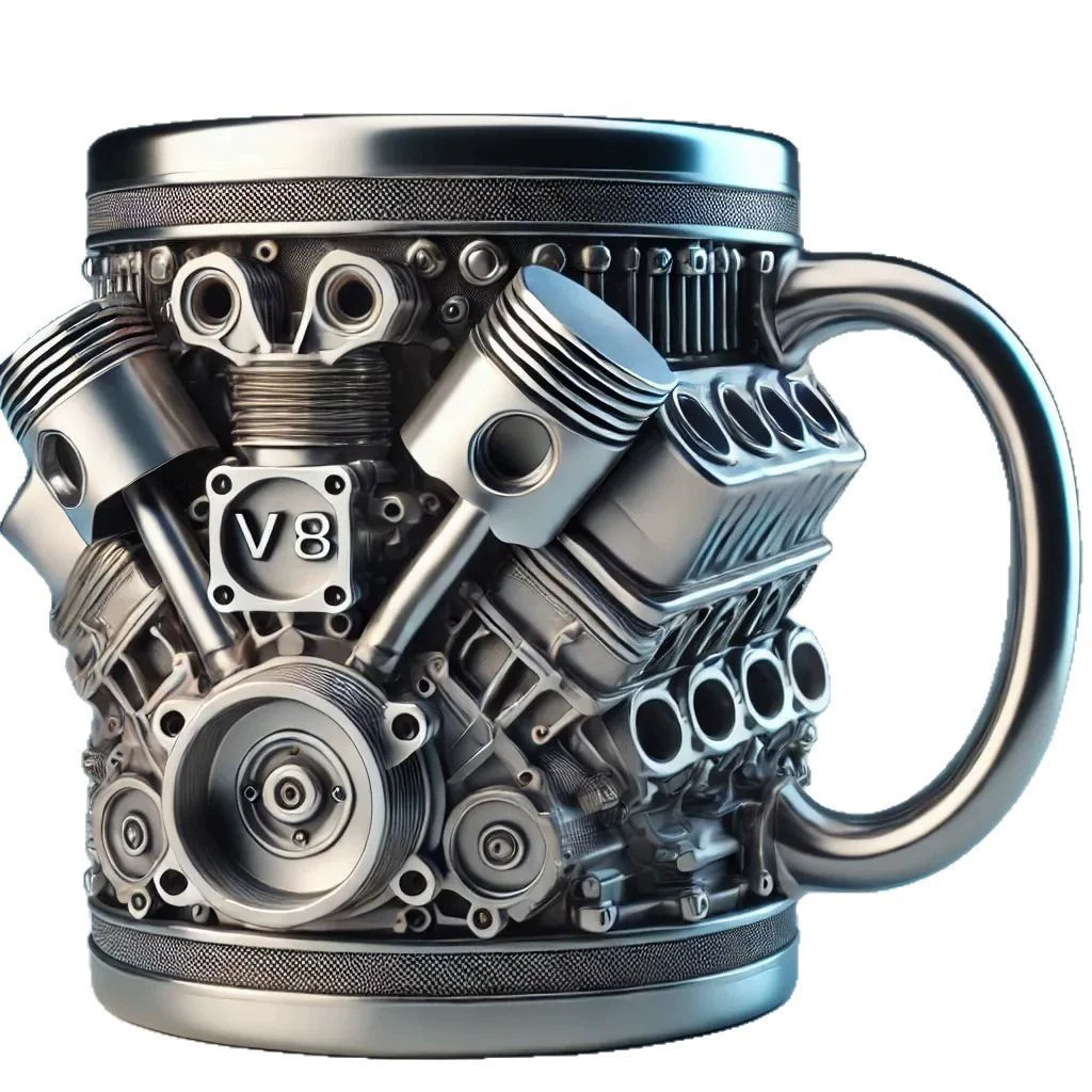 Современный дизайн, трансграничный двигатель, ложка для чашки V8, креативный дизайн из смолы для вечеринки, новый детский стерео двигатель V6 для ежедневного использования