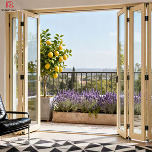 أبواب فناء منزلقة ثنائية قابلة للطي من الألومنيوم للشرفة من الألومنيوم - Product Image 2