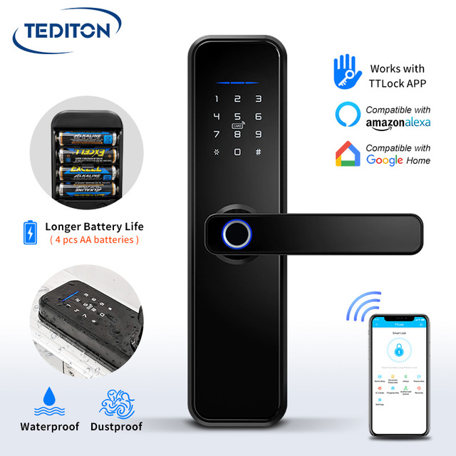 Cerradura Inteligente oem odm Manufacturer Smart Wireless Electric Input Digital Wi-fi Fingerprint Ttlock app Smart Door Lock