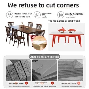 In legno massello eco-friendly 6 posti tavolo da pranzo Set di Design moderno forma rettangolare colore <span class=keywords><strong>noce</strong></span> per Hotel e mobili per la casa - Product Image 5