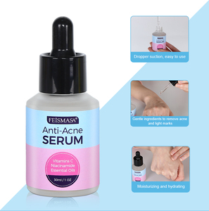 Siero Viso Anti-Acne con Acido Salicilico, Niacinamide, <span class=keywords><strong>Vitamina</strong></span> <span class=keywords><strong>C</strong></span> e Acido Ialuronico, Idratante e Schiarente per <span class=keywords><strong>Pelle</strong></span> Acneica, OEM - Product Image 4