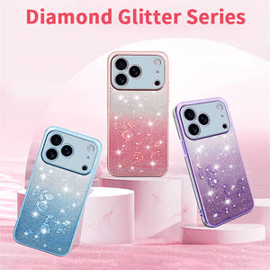 เคสโทรศัพท์แบบนิ่มไล่ระดับสีติดเพชรสำหรับ iPhone 17/17 pro/ 17 Air/17 promac/ 16E/16pro/ 16 +/15โครเมียมใส - Product Image 2