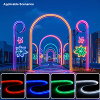 Lampes de jardin extérieures, éclairage numérique magique 16 bits, LED 24V UCS8603, bandes LED flexibles RGB pour aménagement paysager, éclairage d'ambiance