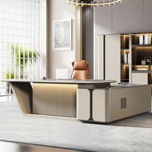 Mobilier moderne de haute qualité pour bureau de direction Bureau de gestion modulaire simple et durable Bureau combiné extensible en bois - Product Image 5