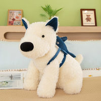 Boneka Plush West Highland Terrier Lucu dengan Tas Ransel Hiu Boneka Plush Peluche