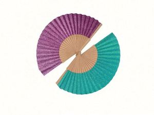 Nouveau style, éventail en bois brillant en polyester et coton, couleur unie, 23 cm, promotion pour fêtes - Product Image 4