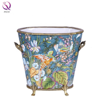 Ingénierie — livraison directe de pots en céramique avec bocaux en cuivre, nouveau seau à glace blanc OEM, décoration florale européenne, 2021