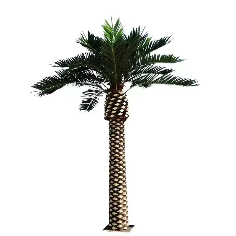 Faux palmiers artificiels d'extérieur de différentes hauteurs et personnalisables pour les parcs à thème autres fleurs et plantes décoratives