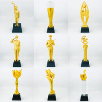 Trophée en résine au design unique or argent bronze école de danse pour enfants événement sportif trophée étoile avec base noire en cristal